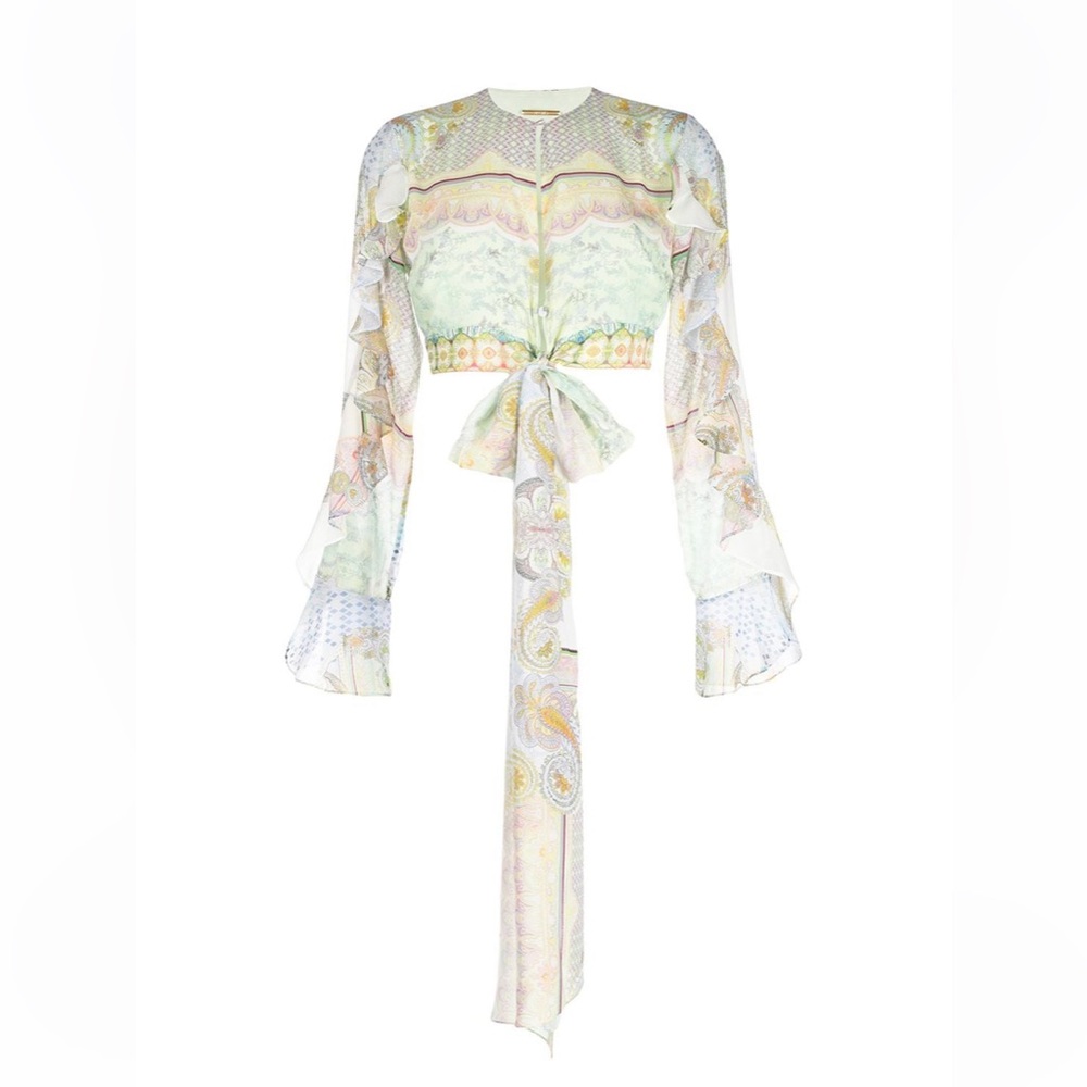 NWT Alexis Ferra Crop Tie Top in Rococco sz small